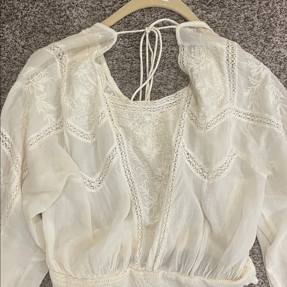 Free people lace cotton women top size XS - Picture 2 of 6